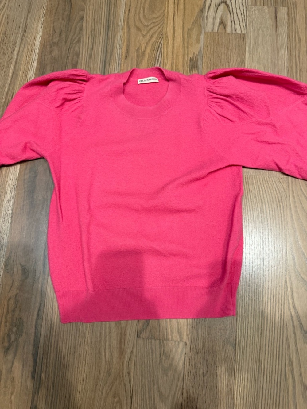 Ulla Johnson Hot Pink Puff Sleeve Sweater